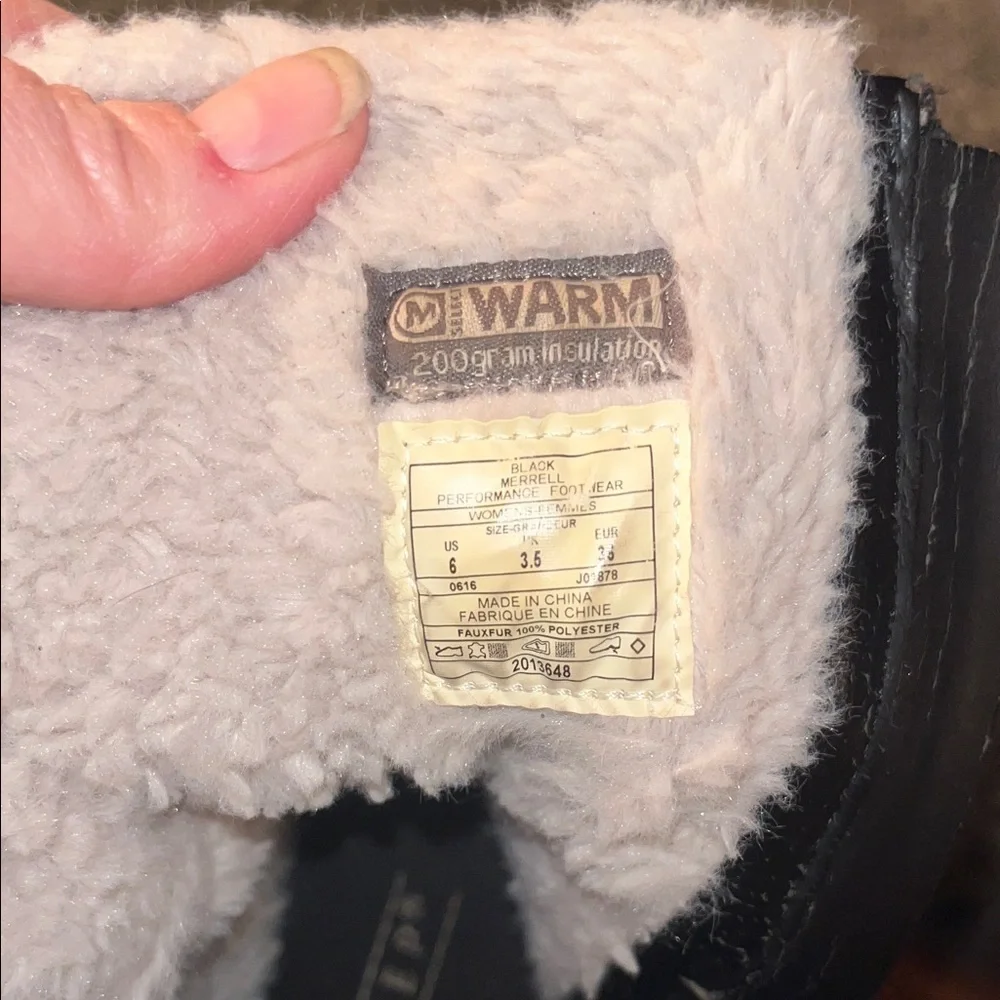 Merrell Black and Gray Winter Boots with Buckle